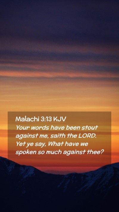 Picture 02 - Malachi 3:13 KJV Mobile Phone Wallpaper - Your words have been stout against me, saith the - Mobile Bible Verse Wallpaper