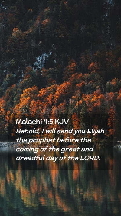 Picture 02 - Malachi 4:5 KJV Mobile Phone Wallpaper - Behold, I will send you Elijah the prophet before - Mobile Bible Verse Wallpaper