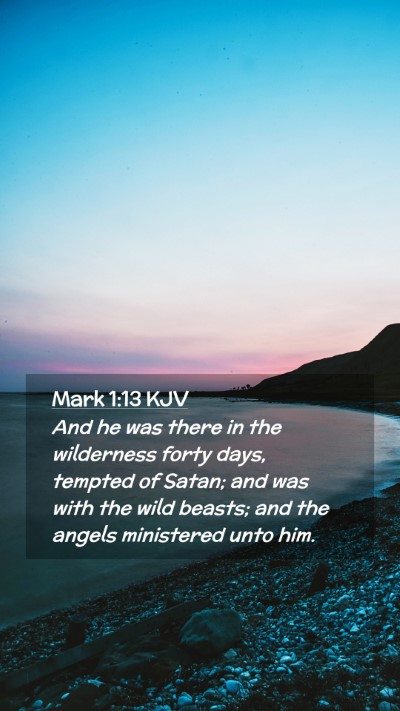 Picture 02 - Mark 1:13 KJV Mobile Phone Wallpaper - And he was there in the wilderness forty days, - Mobile Bible Verse Wallpaper
