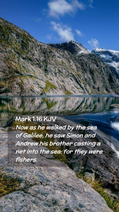 Picture 02 - Mark 1:16 KJV Mobile Phone Wallpaper - Now as he walked by the sea of Galilee, he saw - Mobile Bible Verse Wallpaper