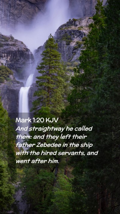 Picture 02 - Mark 1:20 KJV Mobile Phone Wallpaper - And straightway he called them: and they left - Mobile Bible Verse Wallpaper