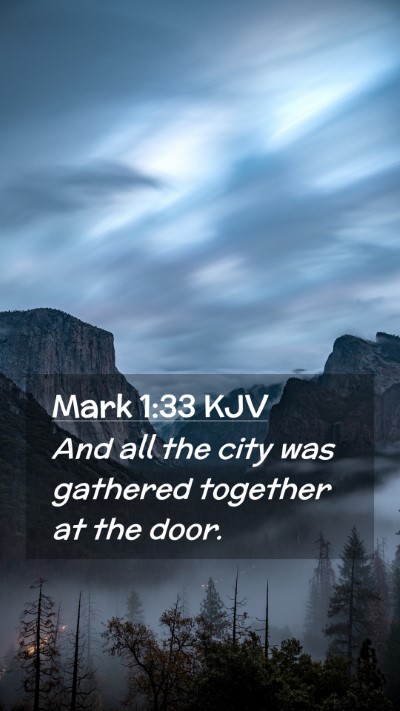 Picture 02 - Mark 1:33 KJV Mobile Phone Wallpaper - And all the city was gathered together at the - Mobile Bible Verse Wallpaper
