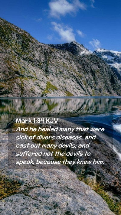 Picture 02 - Mark 1:34 KJV Mobile Phone Wallpaper - And he healed many that were sick of divers - Mobile Bible Verse Wallpaper