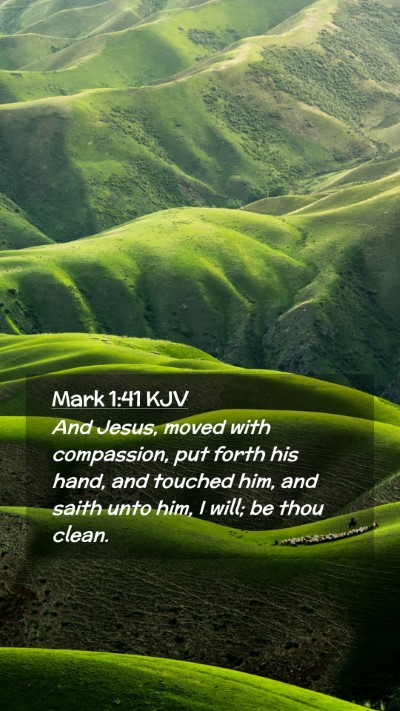 Picture 02 - Mark 1:41 KJV Mobile Phone Wallpaper - And Jesus, moved with compassion, put forth his - Mobile Bible Verse Wallpaper
