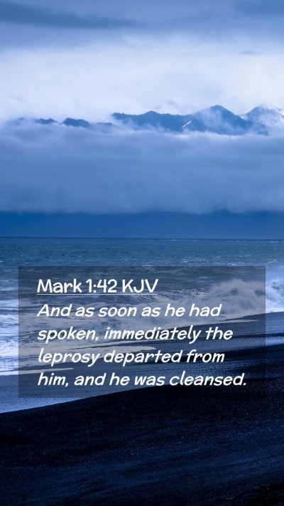 Picture 02 - Mark 1:42 KJV Mobile Phone Wallpaper - And as soon as he had spoken, immediately the - Mobile Bible Verse Wallpaper