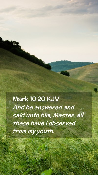 Picture 02 - Mark 10:20 KJV Mobile Phone Wallpaper - And he answered and said unto him, Master, all - Mobile Bible Verse Wallpaper
