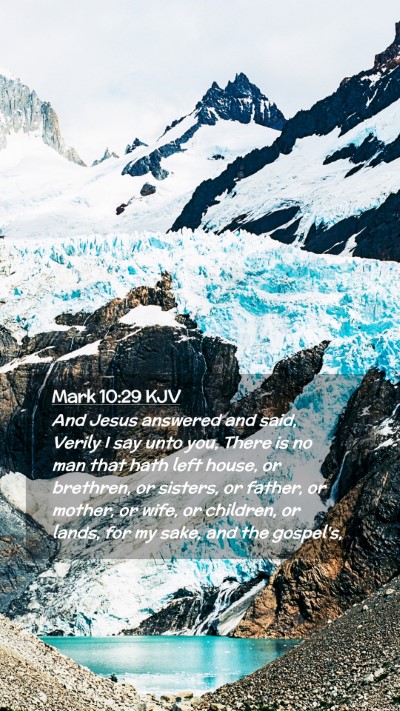 Picture 02 - Mark 10:29 KJV Mobile Phone Wallpaper - And Jesus answered and said, Verily I say unto - Mobile Bible Verse Wallpaper