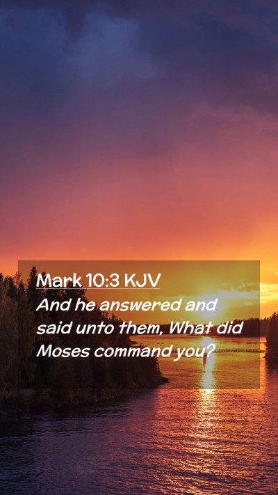 Picture 02 - Mark 10:3 KJV Mobile Phone Wallpaper - And he answered and said unto them, What did - Mobile Bible Verse Wallpaper