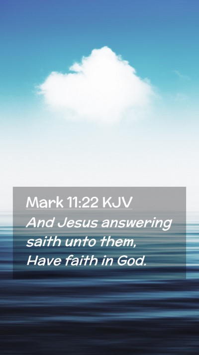 Picture 02 - Mark 11:22 KJV Mobile Phone Wallpaper - And Jesus answering saith unto them, Have faith - Mobile Bible Verse Wallpaper