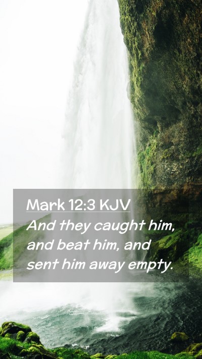 Picture 02 - Mark 12:3 KJV Mobile Phone Wallpaper - And they caught him, and beat him, and sent him - Mobile Bible Verse Wallpaper