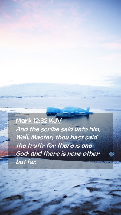 Picture 02 - Mark 12:32 KJV Mobile Phone Wallpaper - And the scribe said unto him, Well, Master, thou - Mobile Bible Verse Wallpaper