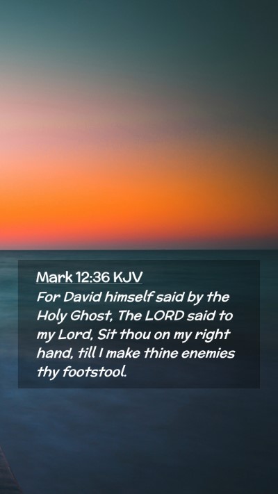 Picture 02 - Mark 12:36 KJV Mobile Phone Wallpaper - For David himself said by the Holy Ghost, The - Mobile Bible Verse Wallpaper