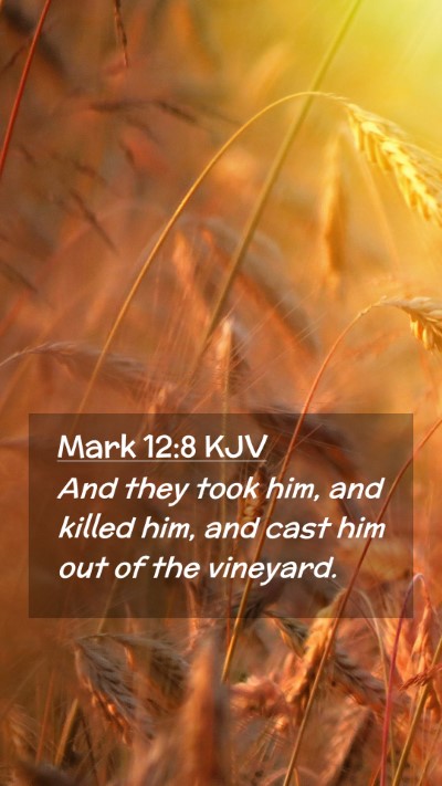 Picture 02 - Mark 12:8 KJV Mobile Phone Wallpaper - And they took him, and killed him, and cast him - Mobile Bible Verse Wallpaper