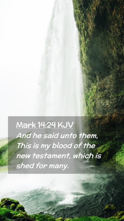 Picture 02 - Mark 14:24 KJV Mobile Phone Wallpaper - And he said unto them, This is my blood of the - Mobile Bible Verse Wallpaper
