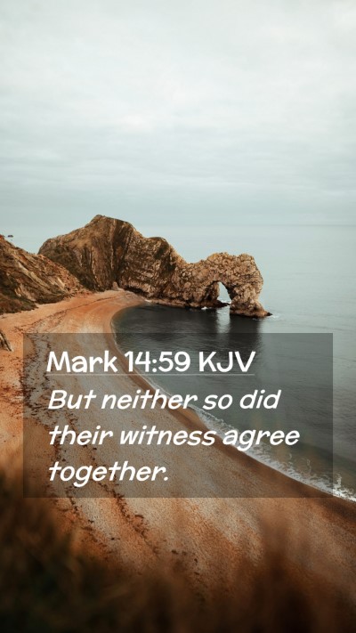 Picture 02 - Mark 14:59 KJV Mobile Phone Wallpaper - But neither so did their witness agree - Mobile Bible Verse Wallpaper
