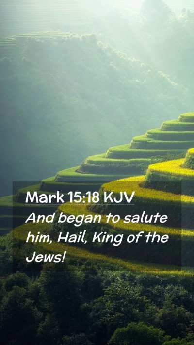 Picture 02 - Mark 15:18 KJV Mobile Phone Wallpaper - And began to salute him, Hail, King of the - Mobile Bible Verse Wallpaper