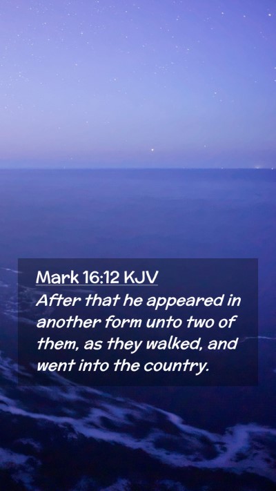 Picture 02 - Mark 16:12 KJV Mobile Phone Wallpaper - After that he appeared in another form unto two - Mobile Bible Verse Wallpaper