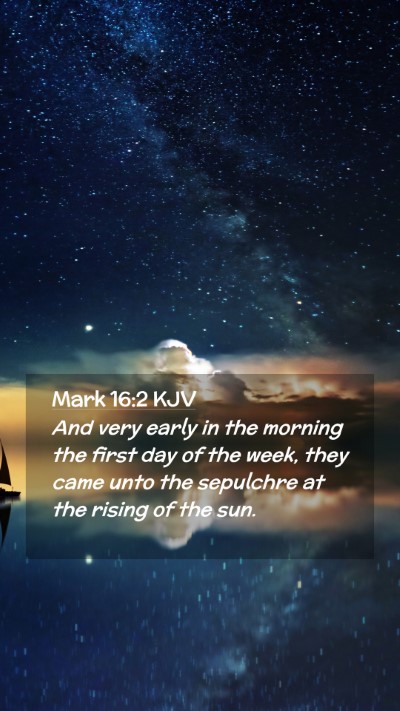 Picture 02 - Mark 16:2 KJV Mobile Phone Wallpaper - And very early in the morning the first day of - Mobile Bible Verse Wallpaper