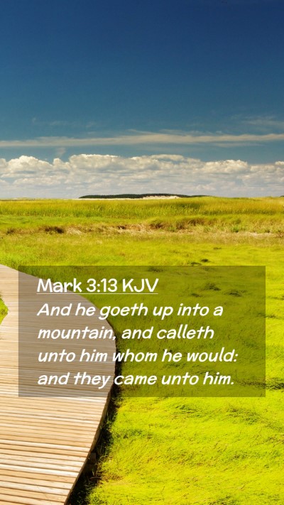 Picture 02 - Mark 3:13 KJV Mobile Phone Wallpaper - And he goeth up into a mountain, and calleth unto - Mobile Bible Verse Wallpaper