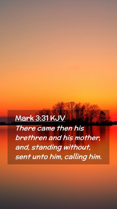 Picture 02 - Mark 3:31 KJV Mobile Phone Wallpaper - There came then his brethren and his mother, and, - Mobile Bible Verse Wallpaper