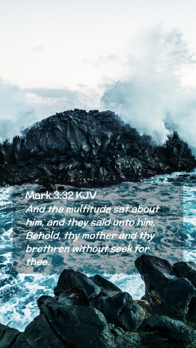 Picture 02 - Mark 3:32 KJV Mobile Phone Wallpaper - And the multitude sat about him, and they said - Mobile Bible Verse Wallpaper