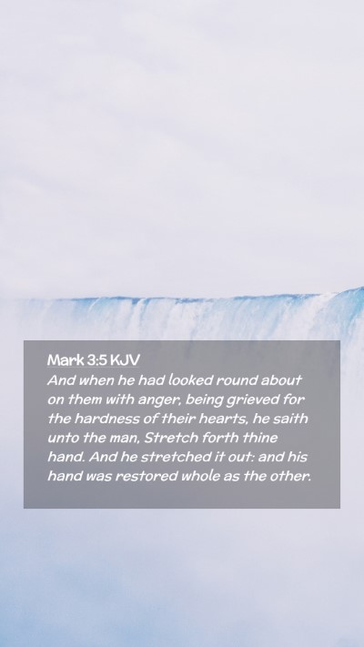 Picture 02 - Mark 3:5 KJV Mobile Phone Wallpaper - And when he had looked round about on them with - Mobile Bible Verse Wallpaper