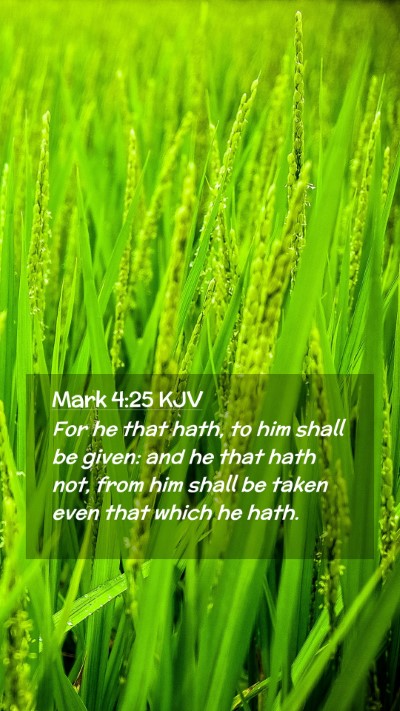 Picture 02 - Mark 4:25 KJV Mobile Phone Wallpaper - For he that hath, to him shall be given: and he - Mobile Bible Verse Wallpaper