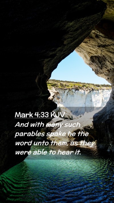 Picture 02 - Mark 4:33 KJV Mobile Phone Wallpaper - And with many such parables spake he the word - Mobile Bible Verse Wallpaper