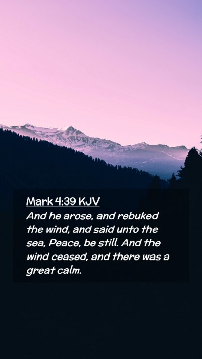 Picture 02 - Mark 4:39 KJV Mobile Phone Wallpaper - And he arose, and rebuked the wind, and said unto - Mobile Bible Verse Wallpaper