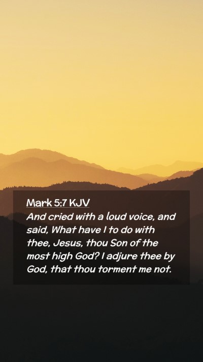 Picture 02 - Mark 5:7 KJV Mobile Phone Wallpaper - And cried with a loud voice, and said, What have - Mobile Bible Verse Wallpaper