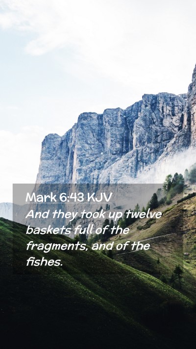 Picture 02 - Mark 6:43 KJV Mobile Phone Wallpaper - And they took up twelve baskets full of the - Mobile Bible Verse Wallpaper