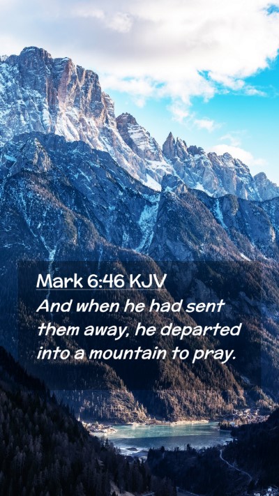Picture 02 - Mark 6:46 KJV Mobile Phone Wallpaper - And when he had sent them away, he departed into - Mobile Bible Verse Wallpaper