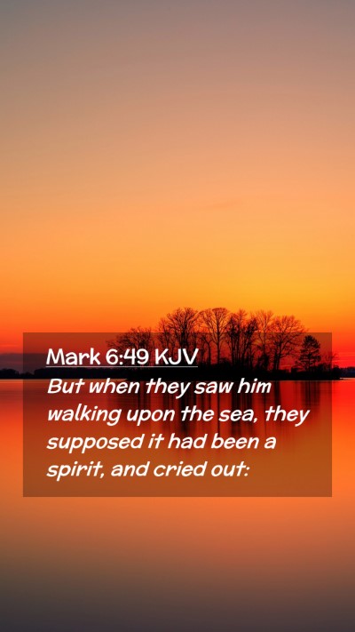Picture 02 - Mark 6:49 KJV Mobile Phone Wallpaper - But when they saw him walking upon the sea, they - Mobile Bible Verse Wallpaper