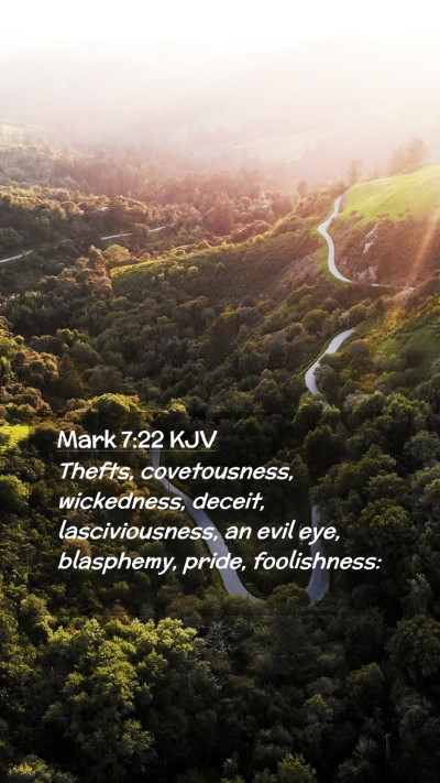 Picture 02 - Mark 7:22 KJV Mobile Phone Wallpaper - Thefts, covetousness, wickedness, deceit, - Mobile Bible Verse Wallpaper