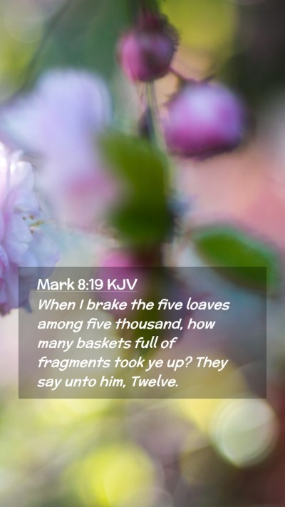 Picture 02 - Mark 8:19 KJV Mobile Phone Wallpaper - When I brake the five loaves among five thousand, - Mobile Bible Verse Wallpaper