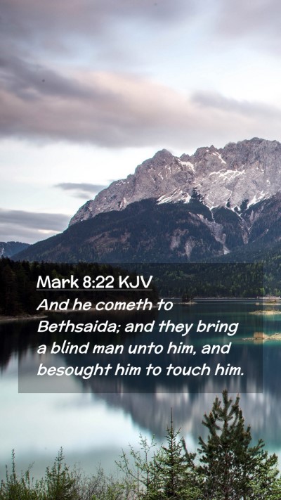 Picture 02 - Mark 8:22 KJV Mobile Phone Wallpaper - And he cometh to Bethsaida; and they bring a - Mobile Bible Verse Wallpaper