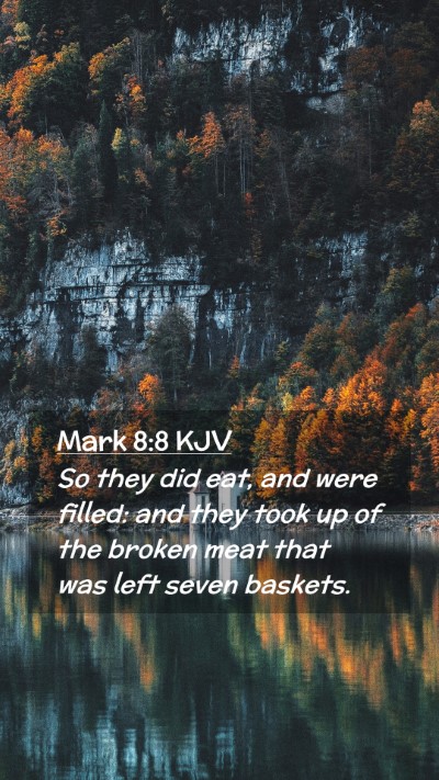 Picture 02 - Mark 8:8 KJV Mobile Phone Wallpaper - So they did eat, and were filled: and they took - Mobile Bible Verse Wallpaper