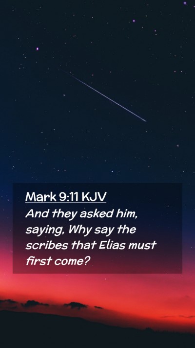 Picture 02 - Mark 9:11 KJV Mobile Phone Wallpaper - And they asked him, saying, Why say the scribes - Mobile Bible Verse Wallpaper