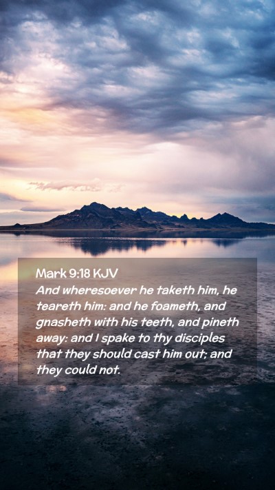 Picture 02 - Mark 9:18 KJV Mobile Phone Wallpaper - And wheresoever he taketh him, he teareth him: - Mobile Bible Verse Wallpaper