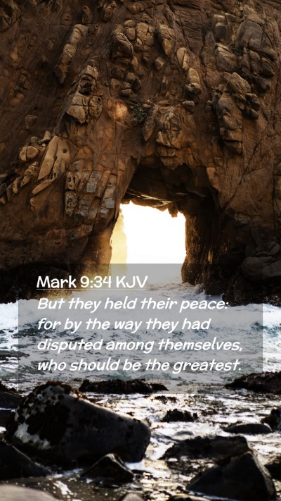 Picture 02 - Mark 9:34 KJV Mobile Phone Wallpaper - But they held their peace: for by the way they - Mobile Bible Verse Wallpaper