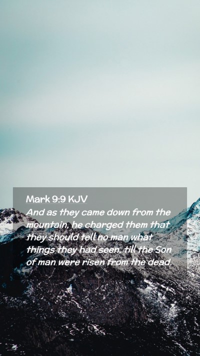 Picture 02 - Mark 9:9 KJV Mobile Phone Wallpaper - And as they came down from the mountain, he - Mobile Bible Verse Wallpaper
