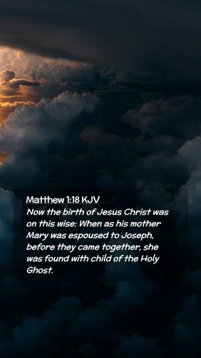 Picture 02 - Matthew 1:18 KJV Mobile Phone Wallpaper - Now the birth of Jesus Christ was on this wise: - Mobile Bible Verse Wallpaper