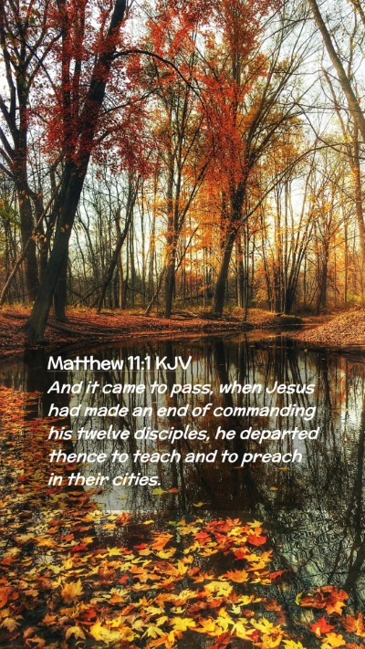 Picture 02 - Matthew 11:1 KJV Mobile Phone Wallpaper - And it came to pass, when Jesus had made an end - Mobile Bible Verse Wallpaper