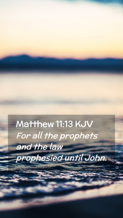 Picture 02 - Matthew 11:13 KJV Mobile Phone Wallpaper - For all the prophets and the law prophesied until - Mobile Bible Verse Wallpaper