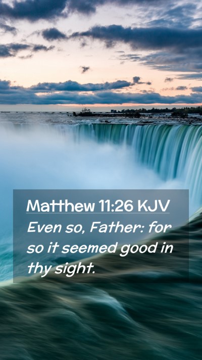 Picture 02 - Matthew 11:26 KJV Mobile Phone Wallpaper - Even so, Father: for so it seemed good in thy - Mobile Bible Verse Wallpaper
