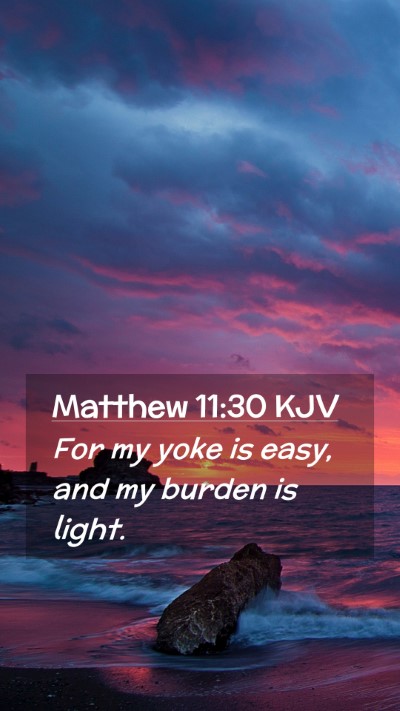 Picture 02 - Matthew 11:30 KJV Mobile Phone Wallpaper - For my yoke is easy, and my burden is - Mobile Bible Verse Wallpaper