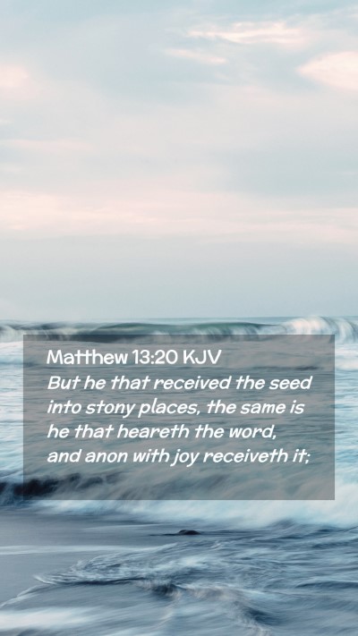 Picture 02 - Matthew 13:20 KJV Mobile Phone Wallpaper - But he that received the seed into stony places, - Mobile Bible Verse Wallpaper