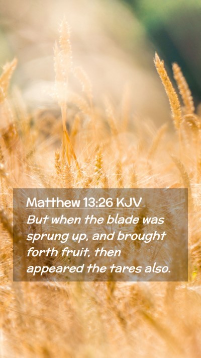 Picture 02 - Matthew 13:26 KJV Mobile Phone Wallpaper - But when the blade was sprung up, and brought - Mobile Bible Verse Wallpaper