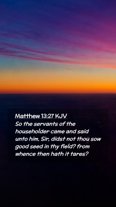Picture 02 - Matthew 13:27 KJV Mobile Phone Wallpaper - So the servants of the householder came and said - Mobile Bible Verse Wallpaper