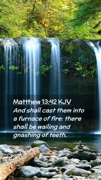 Picture 02 - Matthew 13:42 KJV Mobile Phone Wallpaper - And shall cast them into a furnace of fire: there - Mobile Bible Verse Wallpaper